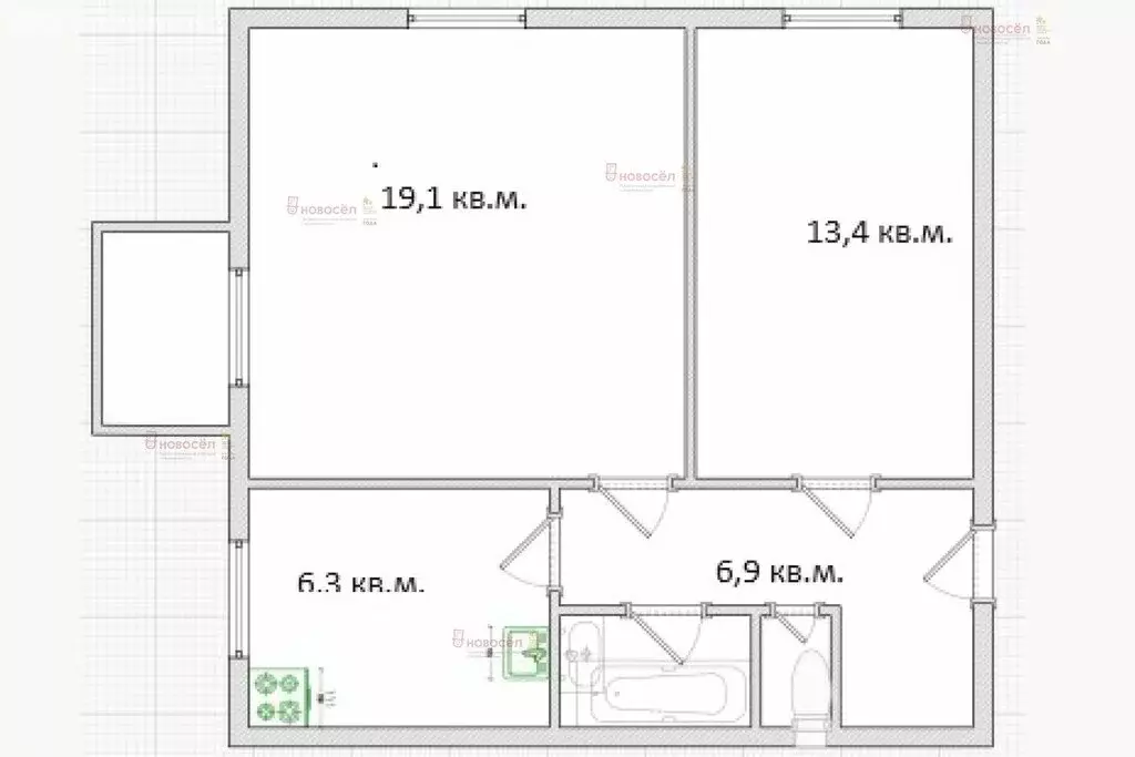 2-комнатная квартира: Екатеринбург, Инженерная улица, 35 (50 м) - Фото 0