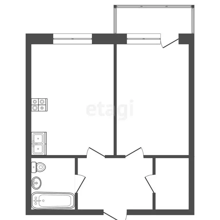 1-комнатная квартира: Абакан, улица Генерала Тихонова, 6 (37.8 м) - Фото 0