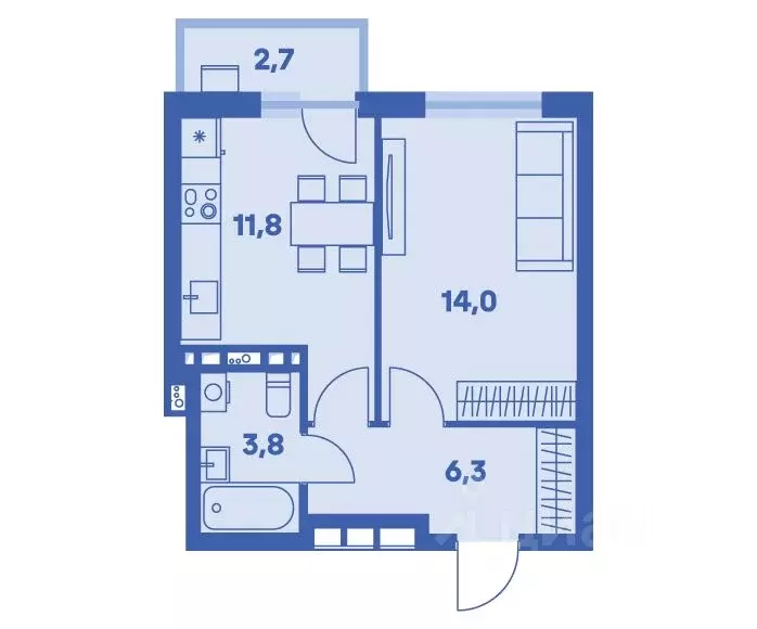 1-к кв. Пермский край, Пермь ул. Карпинского, 115 (36.7 м) - Фото 1