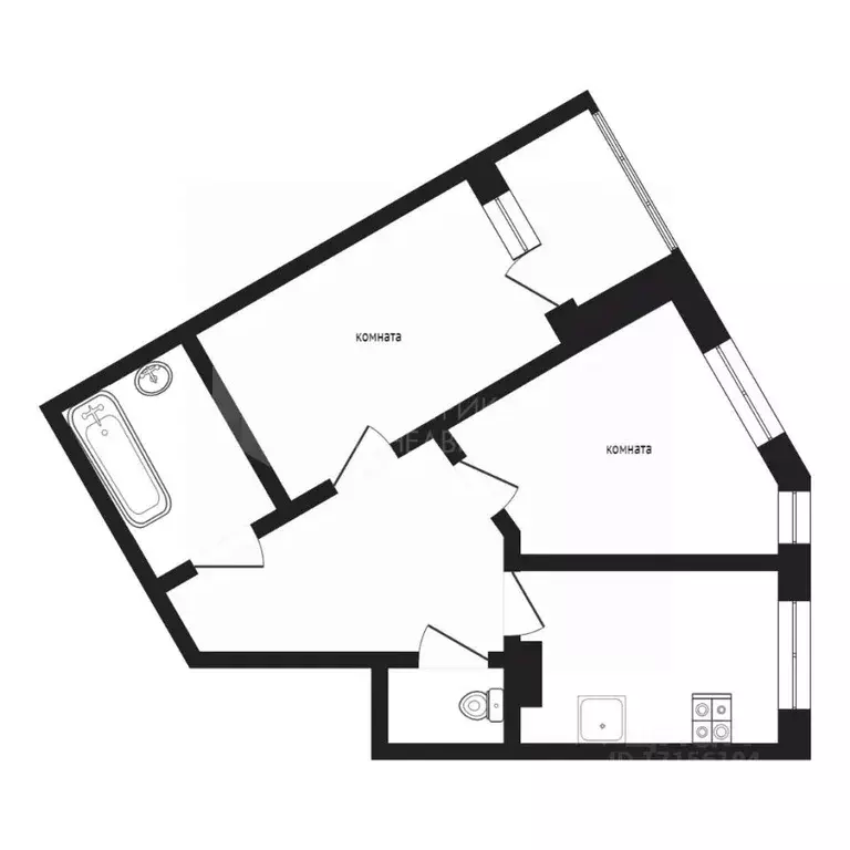 2-к кв. Тюменская область, Тюмень ул. Пожарных и Спасателей, 5к1 (60.0 ... - Фото 2