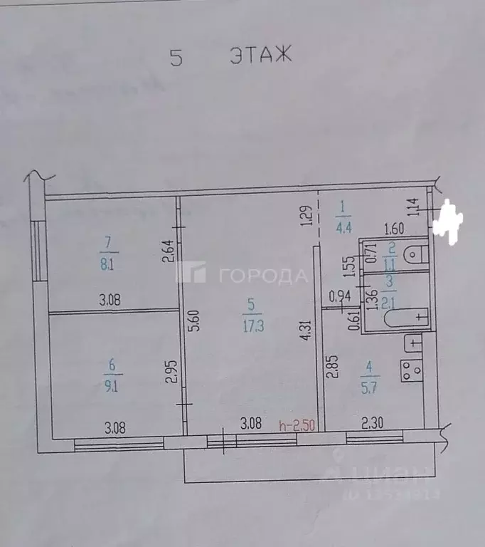 3-к кв. Алтайский край, Барнаул ул. Георгиева, 2/11 (47.8 м) - Фото 1