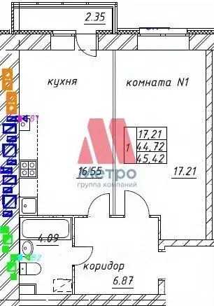 1-к кв. Ярославская область, Ярославский район, Заволжское с/пос, пос. ... - Фото 1