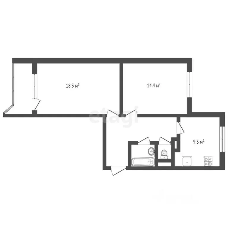 2-к кв. Ростовская область, Ростов-на-Дону просп. 40-летия Победы, ... - Фото 2