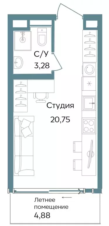 Студия Крым, Саки ул. Морская (28.91 м) - Фото 0