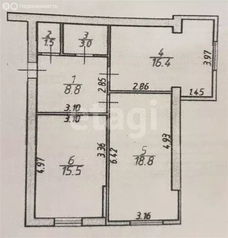2-комнатная квартира: Махачкала, улица Тулпара Мусалаева, 16А (64 м) - Фото 1