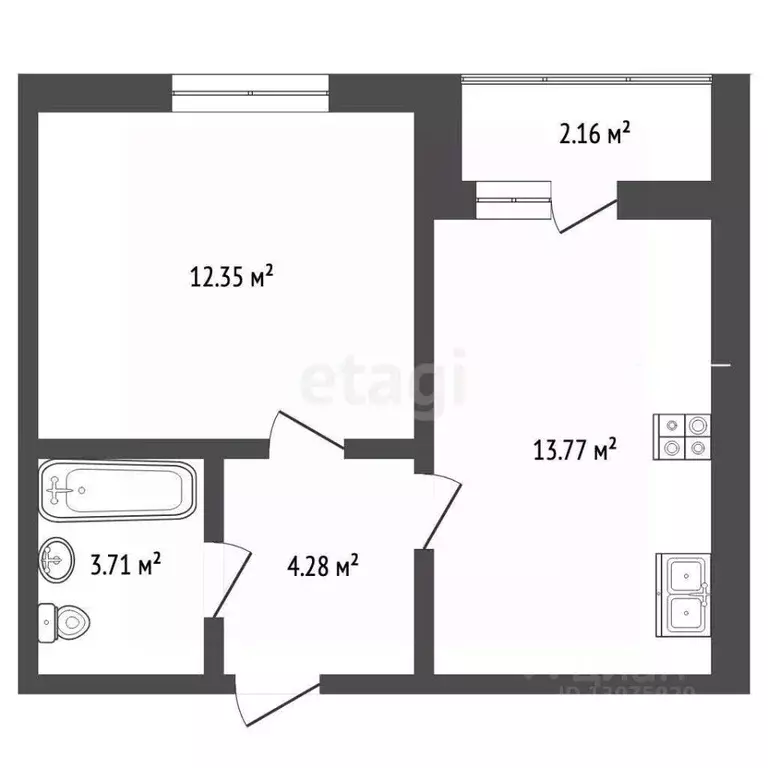 1-к кв. Ярославская область, Ярославский муниципальный округ, пос. ... - Фото 1