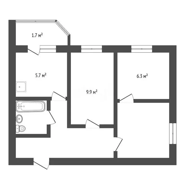 3-комнатная квартира: Благовещенск, Октябрьская улица, 249 (43 м) - Фото 1