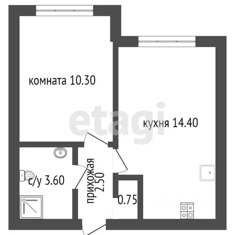 1-к кв. Ростовская область, Ростов-на-Дону просп. Ленина, 113/1 (31.0 ... - Фото 1