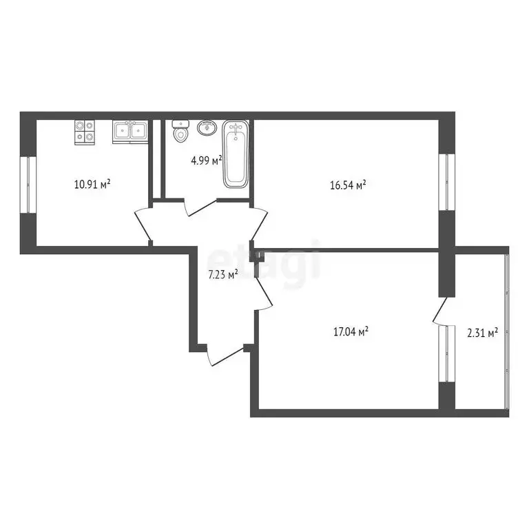 2-комнатная квартира: Симферополь, улица Батурина, 113 (59 м) - Фото 0