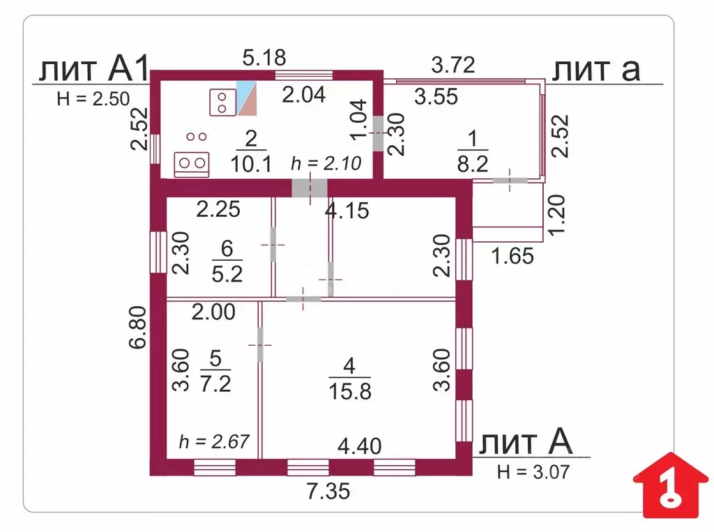 Дом в Омская область, Омск проезд 3-й Челюскинцев (56 м) - Фото 2