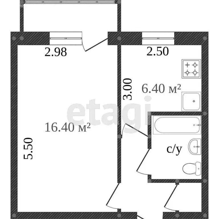 1-комнатная квартира: Калуга, Тульская улица, 88/36 (30.5 м) - Фото 1
