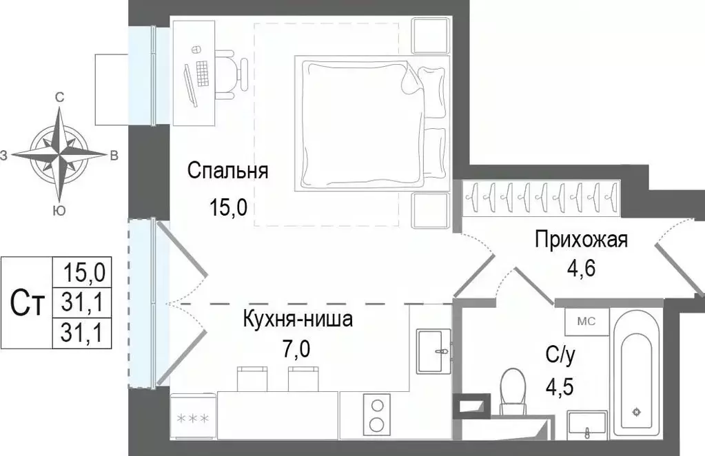 2-к кв. Московская область, Королев Первомайский мкр, Киноквартал ... - Фото 1