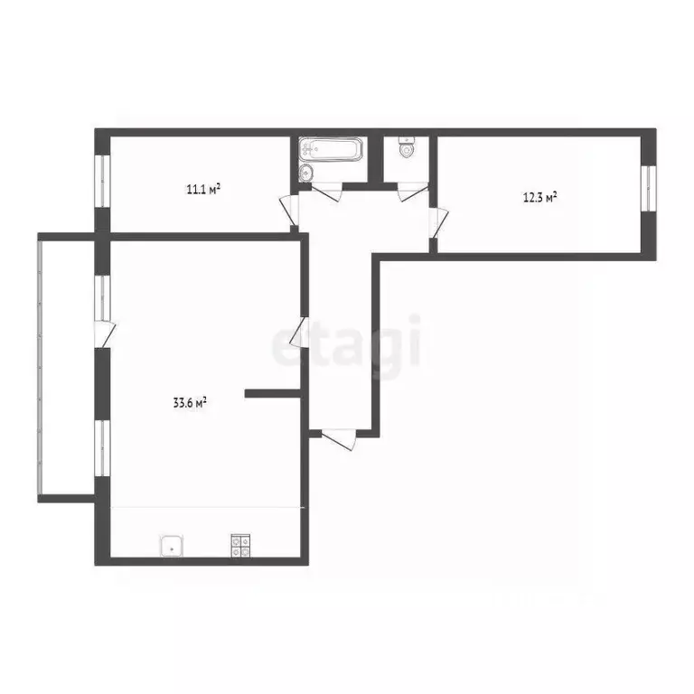 3-к кв. Тюменская область, Тюмень ул. Щербакова, 146к1 (74.0 м) - Фото 1