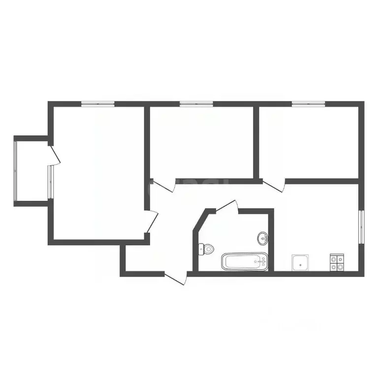 3-к кв. Тульская область, Тула ул. Кауля, 13к1 (60.0 м) - Фото 1