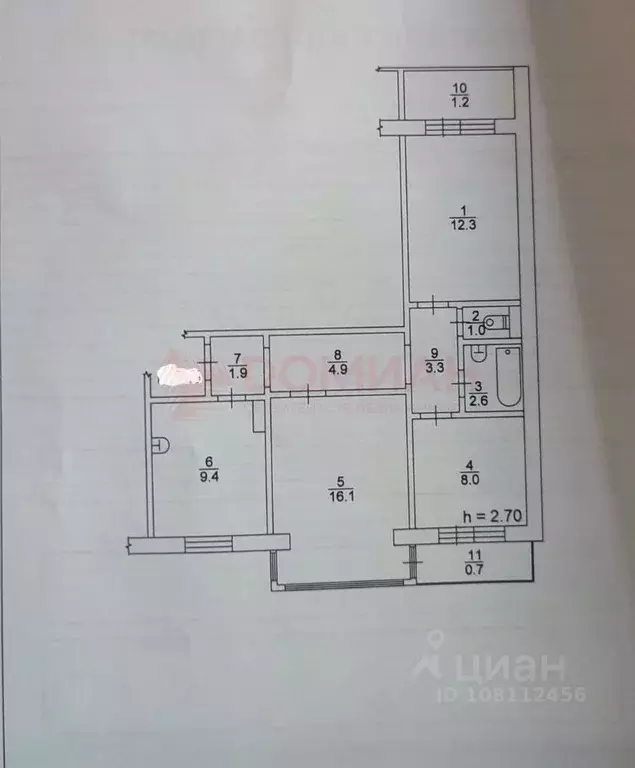 3-к кв. Ростовская область, Волгодонск просп. Мира, 73 (61.4 м) - Фото 2