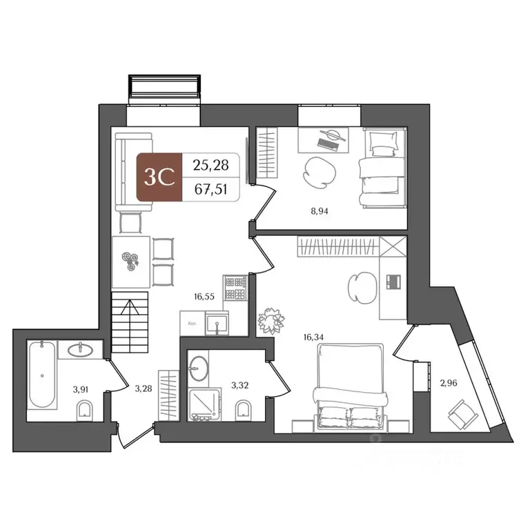 3-к кв. Башкортостан, Уфа Глумилино жилрайон, Холмогоры жилой комплекс ... - Фото 0