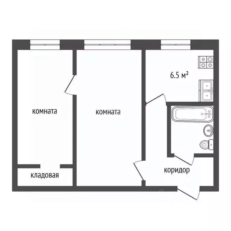 2-к кв. Владимирская область, Муром Кооперативная ул., 5 (43.5 м) - Фото 0