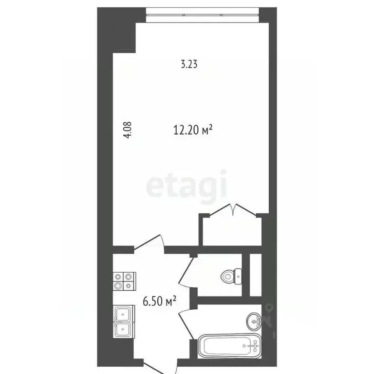 Студия Москва Подъемная ул., 1 (17.1 м) - Фото 2