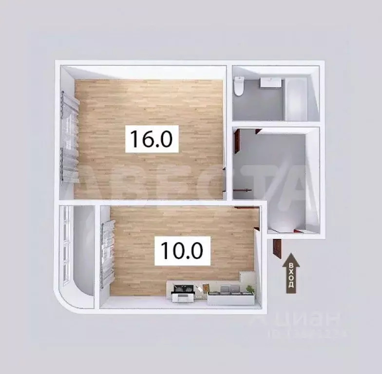 1-к кв. Омская область, Омск ул. 21-я Амурская, 39 (33.6 м) - Фото 1