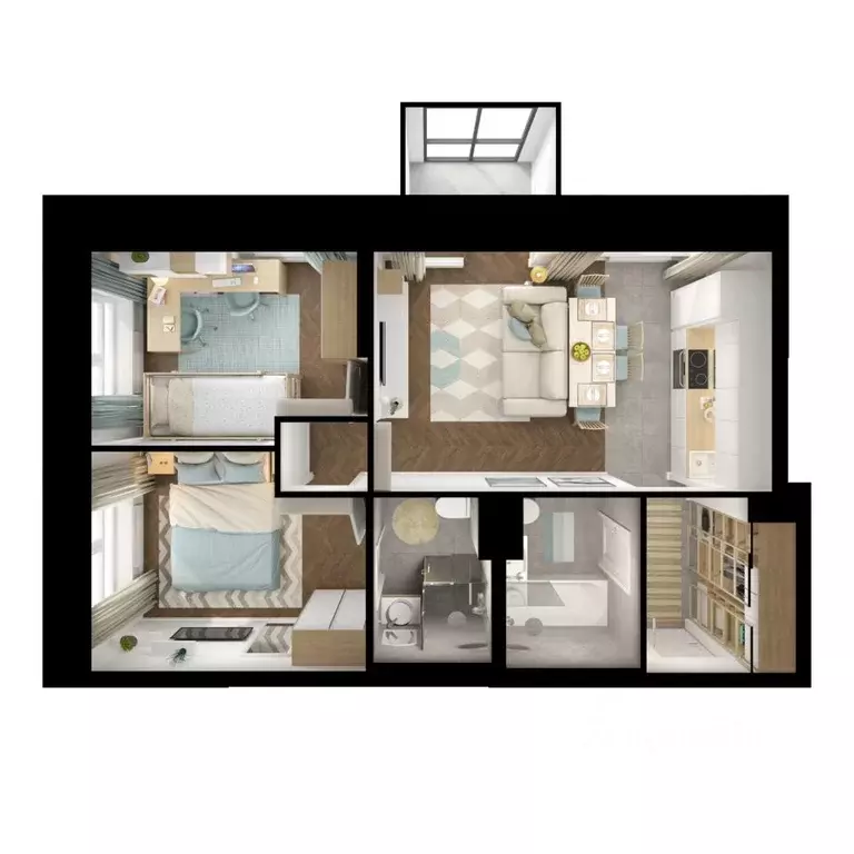 2-к кв. Приморский край, Владивосток Снежный парк жилой комплекс, 2 ... - Фото 1