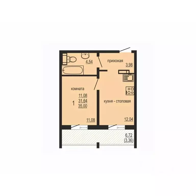 1-к кв. Челябинская область, Челябинский городской округ, пос. ... - Фото 1