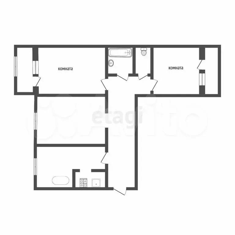 3-к. квартира, 75,1 м, 7/9 эт. - Фото 0