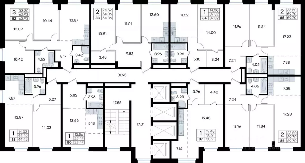 3-к кв. Приморский край, Владивосток ул. Тухачевского, 80 (62.93 м) - Фото 2