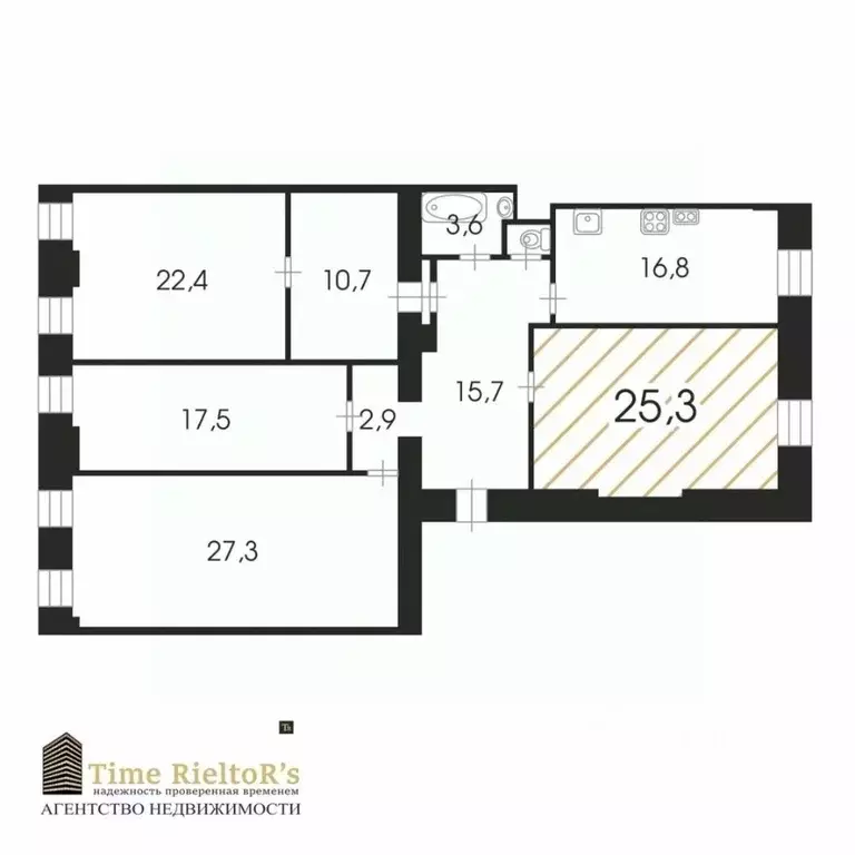 Комната Санкт-Петербург Вознесенский просп., 18 (25.3 м) - Фото 2