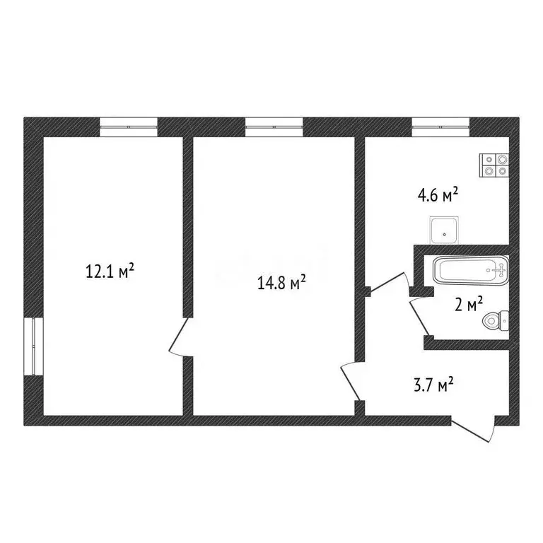2-комнатная квартира: Нижний Новгород, улица Бекетова, 56 (37.2 м) - Фото 0