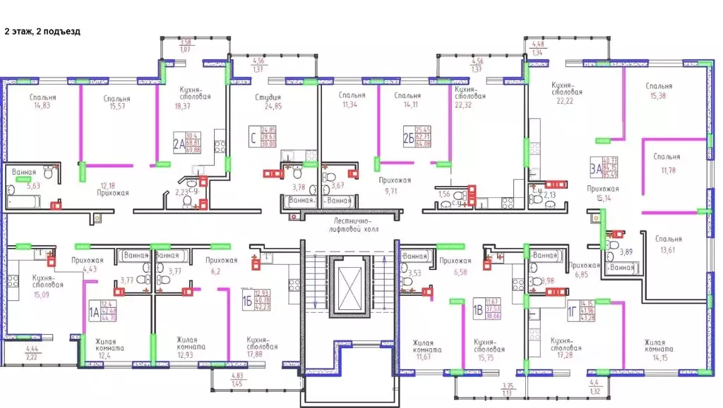 2-к кв. Самарская область, Тольятти ул. Маршала Жукова, 60 (69.78 м) - Фото 2