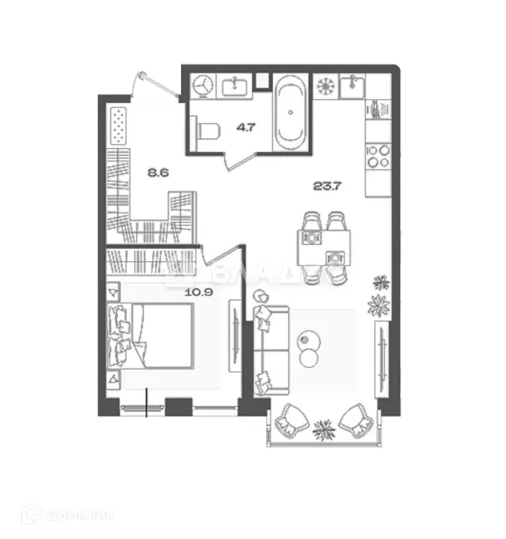 Продаётся 1-к квартира, 47.9 м - Фото 0