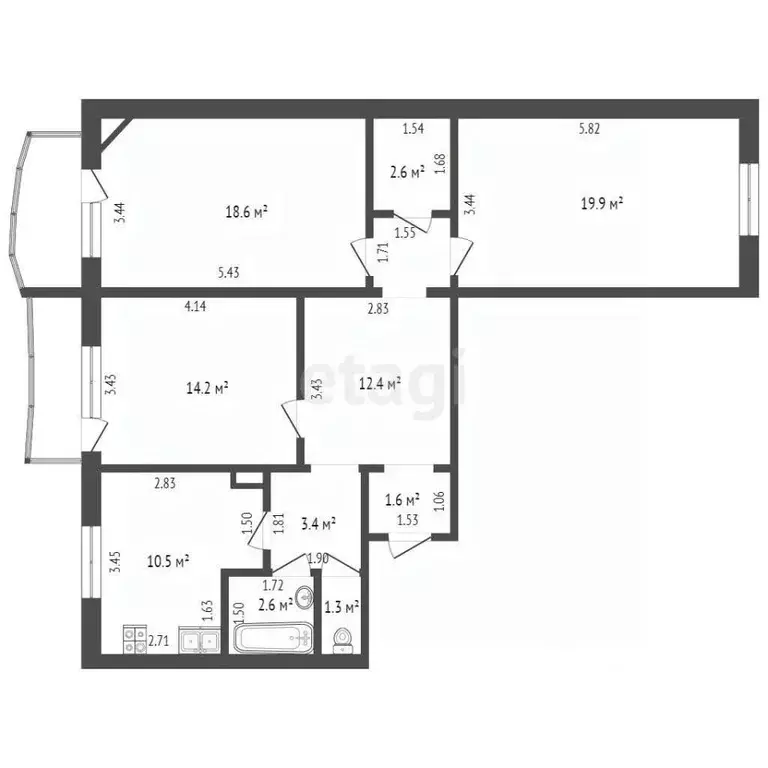 3-к кв. Саха (Якутия), Якутск ул. Можайского, 13/9 (87.1 м) - Фото 0