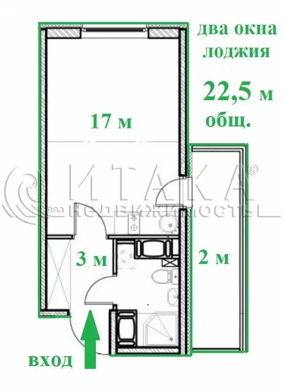 Квартира-студия: Санкт-Петербург, Плесецкая улица, 10 (22.4 м) - Фото 2