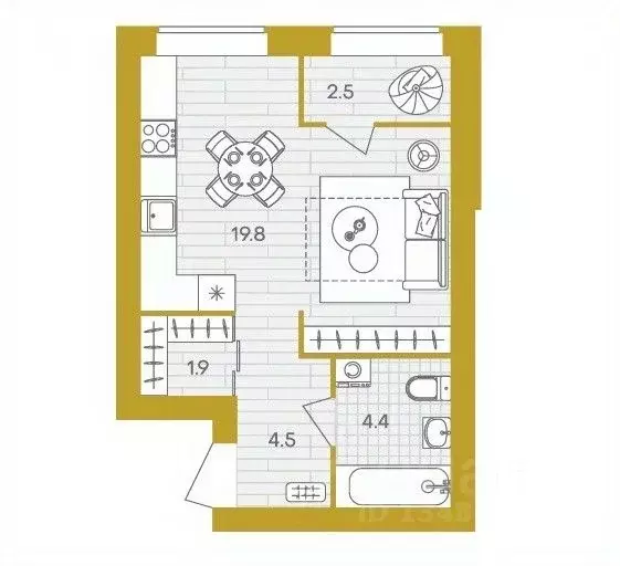 1-к кв. Пензенская область, Пензенский район, Мичуринский сельсовет, ... - Фото 1