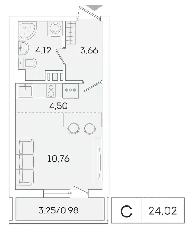 Студия Ленинградская область, Мурино Всеволожский район, ул. Графская, ... - Фото 1