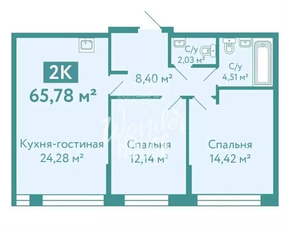 2-комнатная квартира: Тюмень, улица Павла Никольского, 10 (67 м) - Фото 0