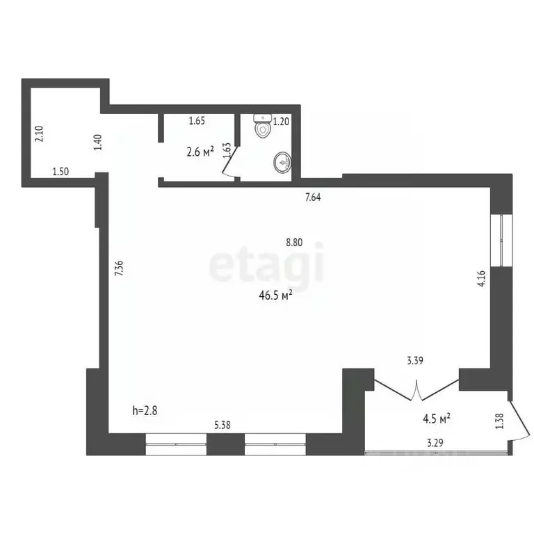 Торговая площадь в Тюменская область, Тюмень ул. Мельникайте, 36к1 (58 ... - Фото 2