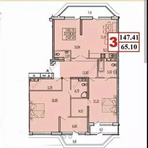 3-к кв. Краснодарский край, Анапа ул. Шевченко, 3 (147.1 м) - Фото 2