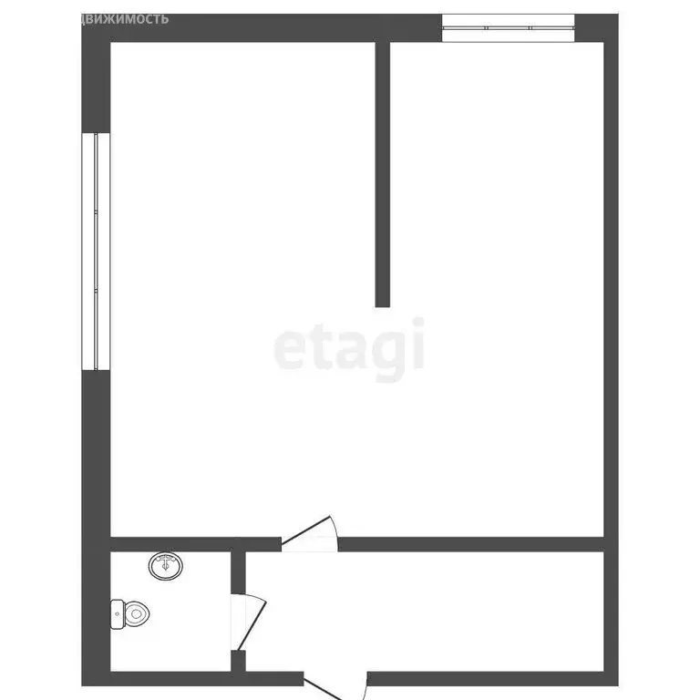 1-комнатная квартира: Белоозёрский, Молодёжная улица, 8 (23 м) - Фото 1