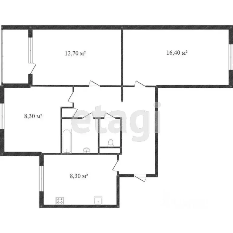 3-к кв. Белгородская область, Белгород ул. Победы, 49к6 (83.1 м) - Фото 2