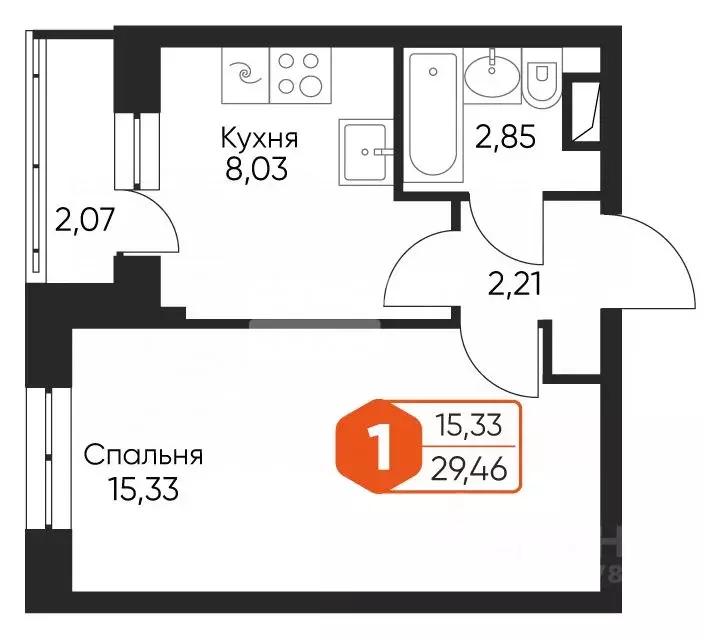 1-к кв. Тверская область, Конаковский муниципальный округ, Редкино пгт ... - Фото 2