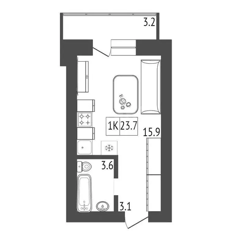 Продаётся квартира-студия, 23.7 м - Фото 0
