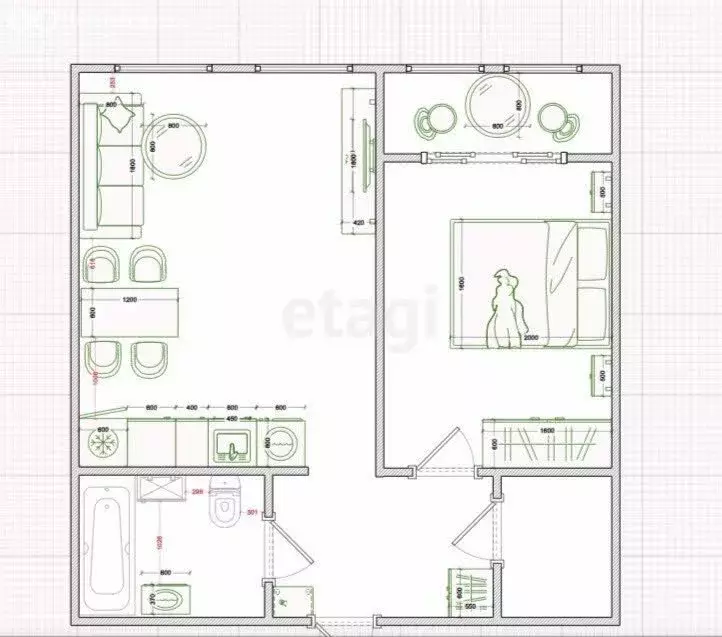 2-комнатная квартира: Тула, улица Фёдора Смирнова, 2к1 (40 м) - Фото 1