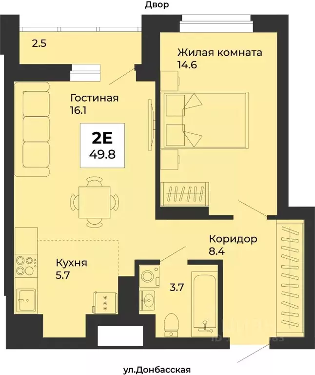 2-к кв. Свердловская область, Екатеринбург Уралмаш жилрайон, ул. ... - Фото 1