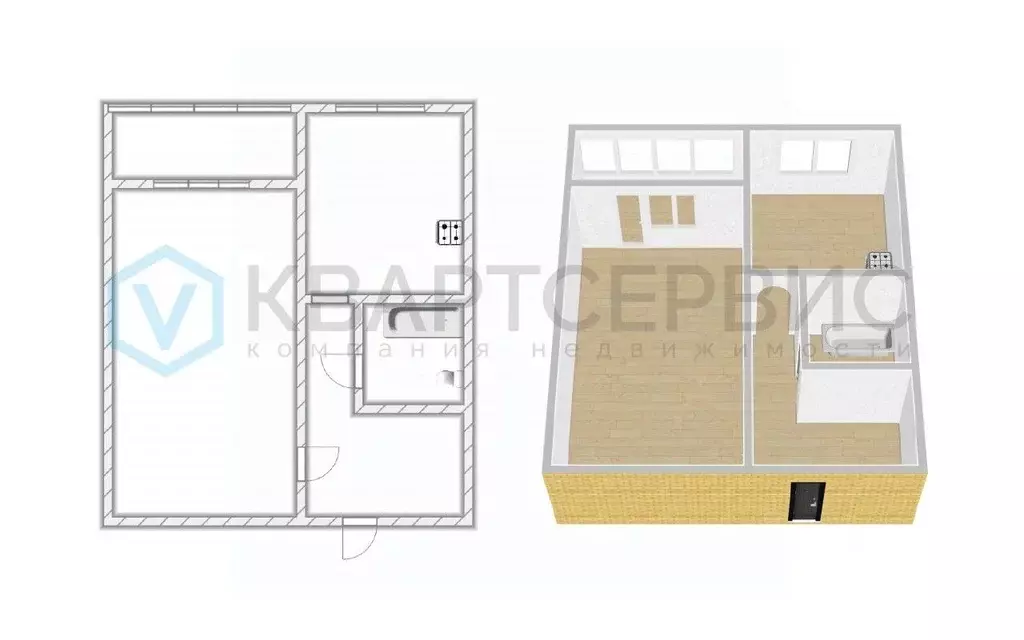 1-к кв. Омская область, Омск Торговая ул., 20 (38.0 м) - Фото 2