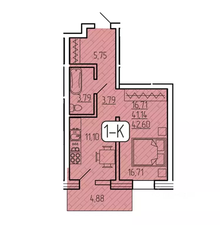 1-к кв. Бурятия, Улан-Удэ 140А мкр,  (42.6 м) - Фото 1