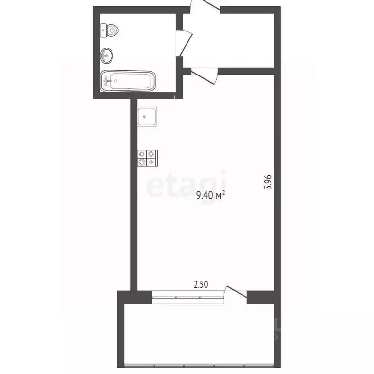 Студия Тюменская область, Тюмень ул. Республики, 241 (17.0 м) - Фото 2