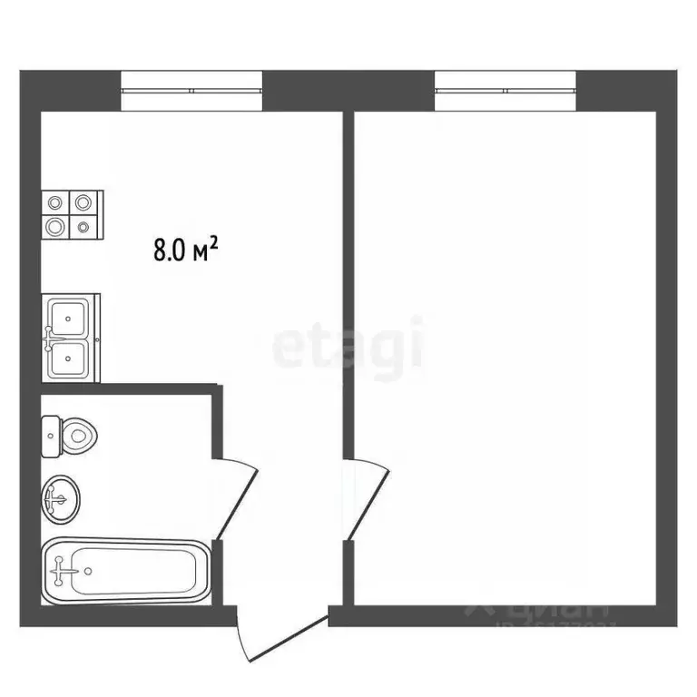 1-к кв. Ямало-Ненецкий АО, Муравленко ул. 70 лет Октября, 43 (32.6 м) - Фото 1