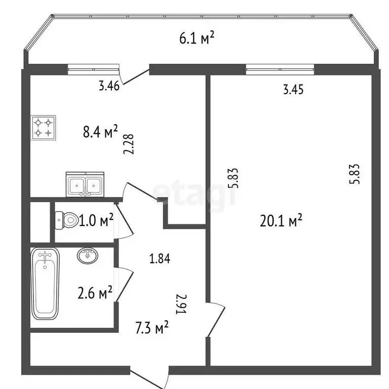 1-комнатная квартира: Санкт-Петербург, Шуваловский проспект, 59к2 ... - Фото 1
