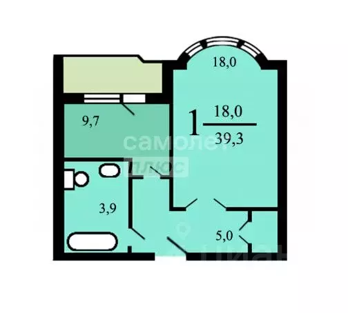 1-к кв. Москва ул. Брусилова, 37к1 (39.3 м) - Фото 2